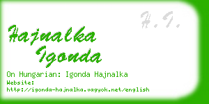 hajnalka igonda business card